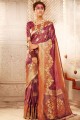 Art Silk Banarasi Saree with Weaving in Pink & Magenta