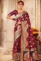 Art Silk Pink & Magenta Banarasi Saree in Weaving