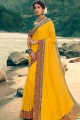 Yellow Embroidered Jacquard & Silk Saree