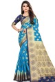 Blue Saree in Art Silk with Weaving