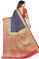 Enticing Navy Blue Saree in Art Silk with Weaving