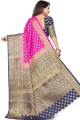 Rani Pink Saree with Weaving Art Silk