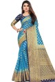 Art Silk Saree with Weaving in Blue