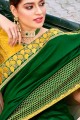 New Green Embroidered Saree in Silk