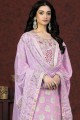 Banarsi jacquard Light purple Salwar Kameez in Embroidered