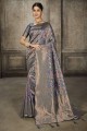 Banarasi silk Saree with Weaving in Grey