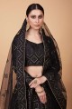 Black Lehenga Choli with Embroidered Silk