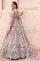 Embroidered Net Light red Anarkali Suit with Dupatta