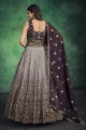 Georgette Brown Gown Dress in Sequins