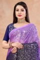 Party Wear Saree in Multicolor Georgette with Sequins
