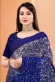 Sequins Georgette Party Wear Saree in Multicolor with Blouse