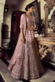 Wedding Lehenga Choli in Pink Georgette with Thread