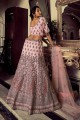 Wedding Lehenga Choli in Pink Georgette with Thread