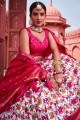 Multicolor Wedding Lehenga Choli in Silk with Printed
