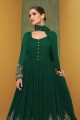 Embroidered Green Georgette Anarkali Suit with Dupatta