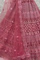 Pink Wedding Lehenga Choli with Stone with moti Net