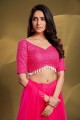 Party Lehenga Choli in Pink Soft net with Thread