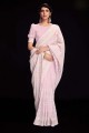 Saree in Pink Sequins Georgette