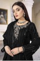 Black Salwar Kameez with Embroidered Georgette