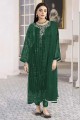 Salwar Kameez with Green Embroidered Georgette