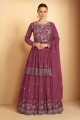 Embroidered Georgette Pink Lehenga Suit with Dupatta