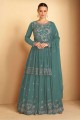 Georgette Green Embroidered Lehenga Suit with Dupatta