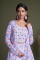Lavender Georgette Palazzo Suit in Embroidered