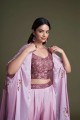 Embroidered Palazzo Suit in Pink Georgette