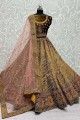 Embroidered Bridal Lehenga Choli in Mustard  Velvet