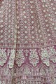 Embroidered Net Bridal Lehenga Choli in Flamingo