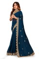 Morpeach  Georgette Saree with Embroidered