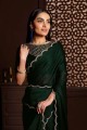 Silk Stone Green Wedding Saree with Blouse