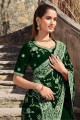 Green Embroidered Saree in Shimmer