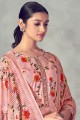 Cotton Salwar Kameez in Pink with Printed