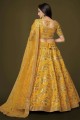 Silk Yellow Wedding Lehenga Choli in Embroidered