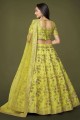Neon  Embroidered Silk Wedding Lehenga Choli