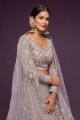 Wedding Lehenga Choli in Dusky orchid Soft net with Embroidered