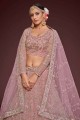 Embroidered Wedding Lehenga Choli in Pearl pink  Soft net