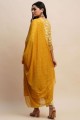Cotton Anarkali Suit with Printed in Mustard