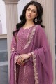 Light purple Georgette Embroidered Pakistani Suit with Dupatta