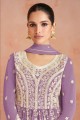Lavendar  Anarkali Suit in Georgette with Embroidered