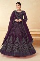 Purple Anarkali Suit with Embroidered Georgette