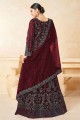 Anarkali Suit in Maroon Georgette  with Embroidered