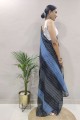 Zari,weaving,digital print Saree in Georgette Multicolor with Blouse
