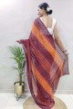 Zari,weaving,digital print Georgette Multicolor Saree with Blouse