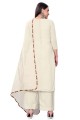 Off white Palazzo Suit in Embroidered Chanderi