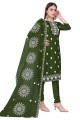 Embroidered Green Salwar Kameez Chanderi with Dupatta
