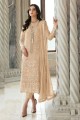 Georgette Salwar Kameez in Embroidered Yellow with Dupatta
