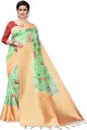 Saree Silk  in Green with Digital print