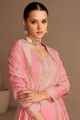 Palazzo Suit in Pink Silk with